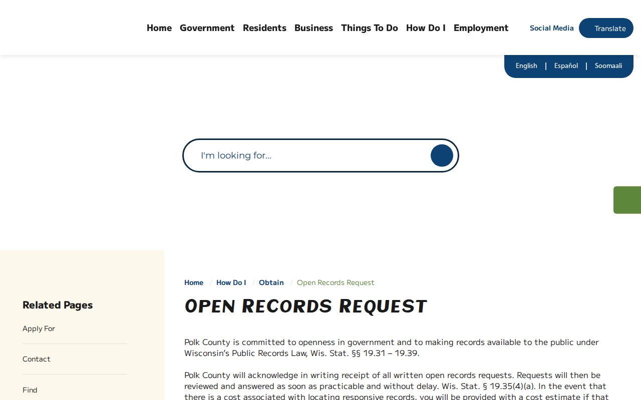 Polk County open-records request information