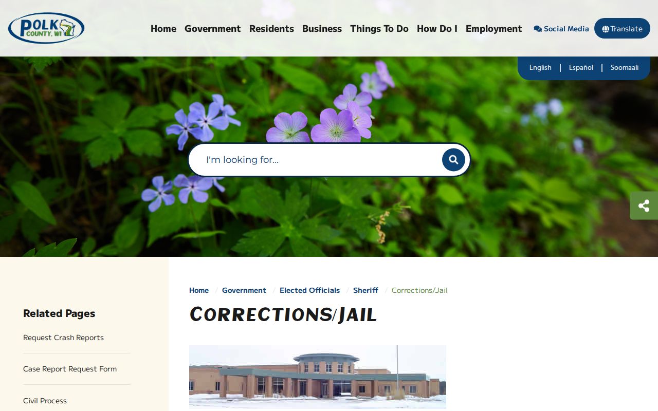 Polk County Corrections page for jail booking records
